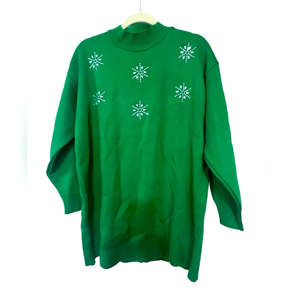 Brand new warm green sweater for winter .